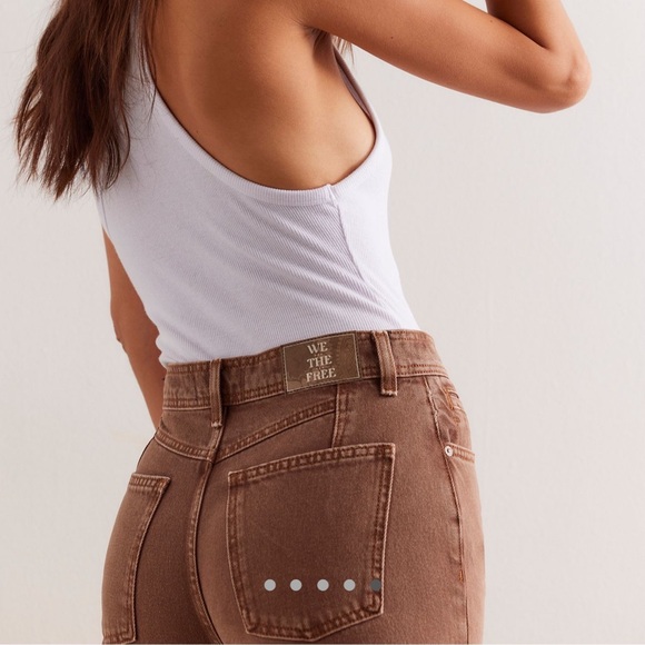 NWT Free People We the Free Xena Slim Straight Jean in Chocolate Mousse Size 26S - Picture 5 of 8